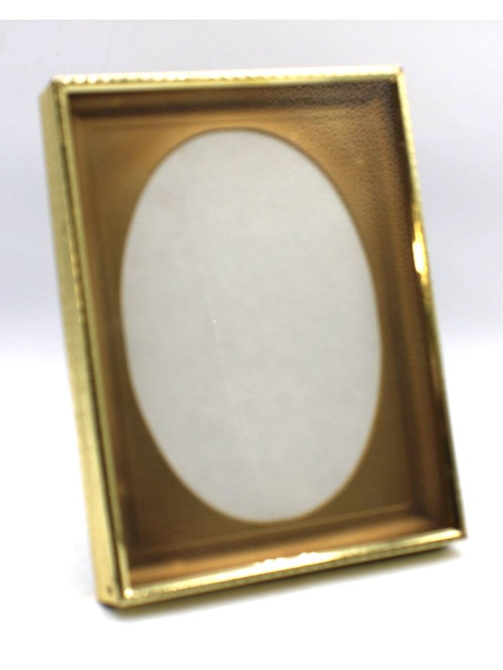 Vintage Etched Brass Oval Matte Picture Frame Ornate Metal Photo Decor 8x6"